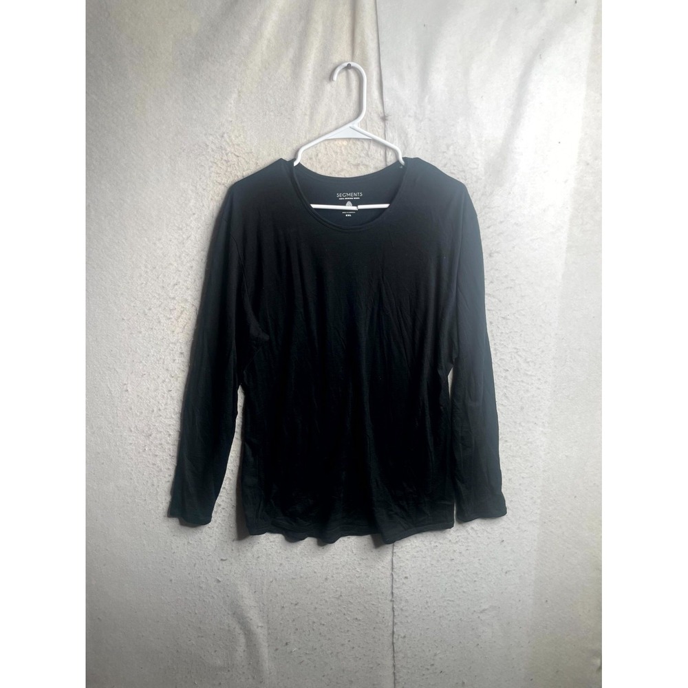 Seg'ments Top Womens 2XL Black Merino Wool Crew Neck Long Sleeve Quick Drying